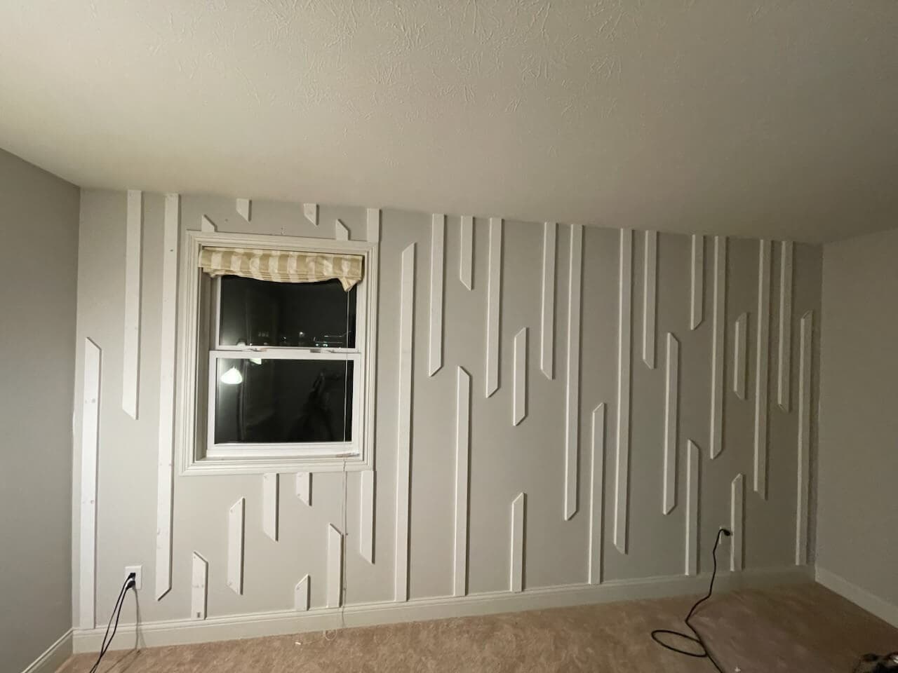 Vertical wood slat accent wall