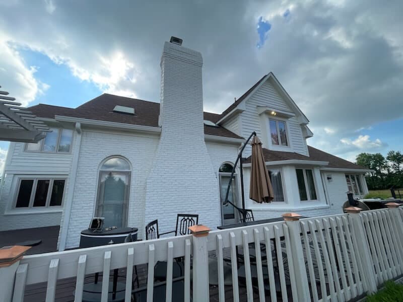 Home exterior with covered porch