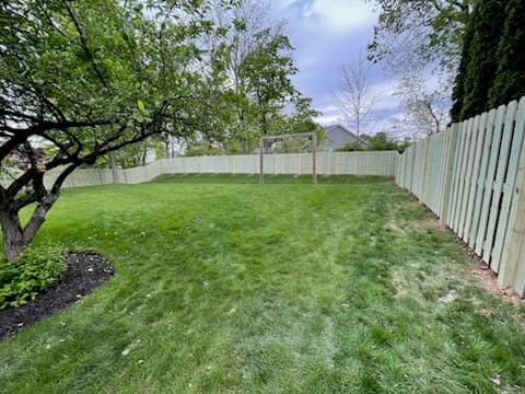 Fenced backyard