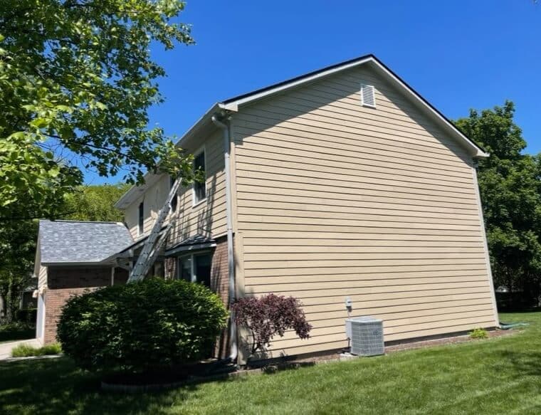 Home exterior with siding